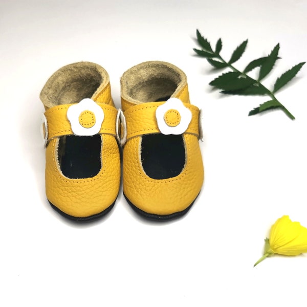 Yellow Sandals&Flowers, Crib Shoes, Walkers Shoes, Girls Slippers, Leather Baby Sandals, Chaussons, Chaussures, Baby Moccs, Sandals,Ebooba,4