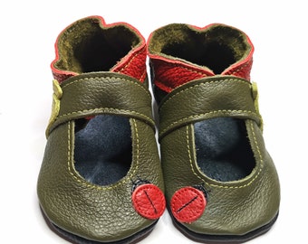 Sandals for Children, Green Sandals, Toddler Kids Shoes, Soft Sole Baby Shoes, Walking Sandals, Green Kids Shoes, Olive Baby Shoes, Ebooba,8