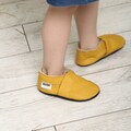 Yellow soft sole leather Baby shoes / Infant handmade perforated booties / Bebe chaussons Krabbelschuhe / Toddler Kids' Slippers / ebooba product logo