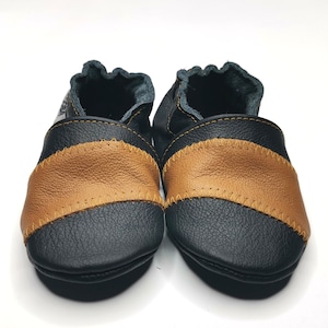 Strips Baby Shoes, Kids&#39; Shoes, Brown&Black, Toddler Slippers, Soft sole baby shoes, Leather Baby Shoes, Infant Booties, Children Slippers