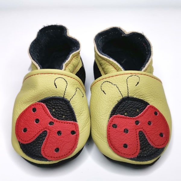 Ladybug baby shoes Leather baby, Baby Moccasins, Ebooba, Soft Sole Kids Shoes, Girl baby Shoes, Toddler Baby Shoes, Green Baby Shoes, 6