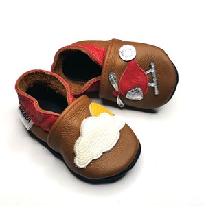 Helicopter Boys Shoes, Boys Leather Shoes, Baby Boys&#39; Slippers, Toddler Soft Shoes, Brown Baby Shoes, Gift Slippers, Soft Sole Shoe, 6