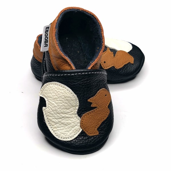 Kids Girls Shoes, Squirrel Baby Slippers, Leather Baby Booties, Children Shoes, Animals Bootie, Lederpuschen, Kids' Slippers, Ebooba, 3