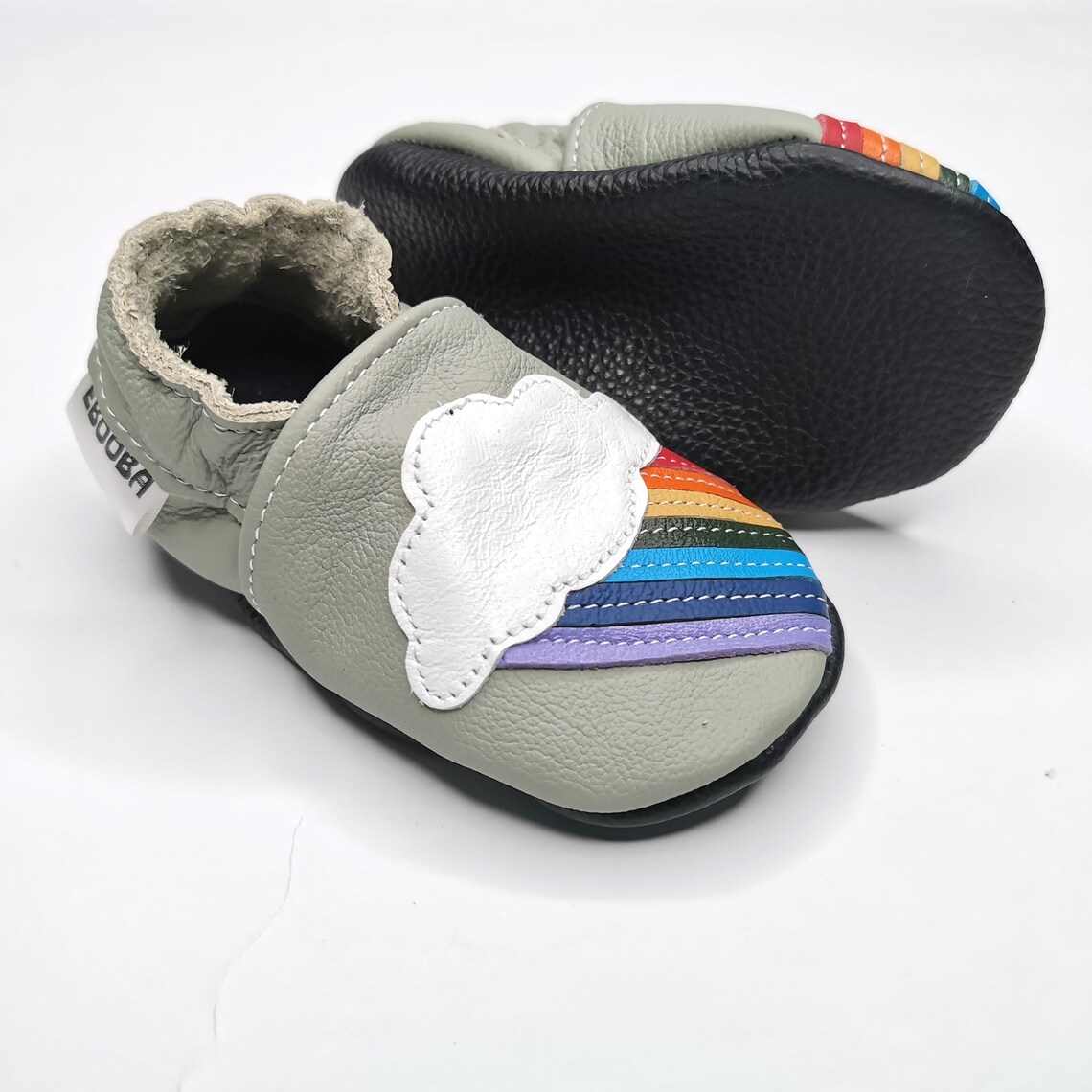 Rainbow Soft Sole Baby Shoes Leather Toddler Shoes Etsy