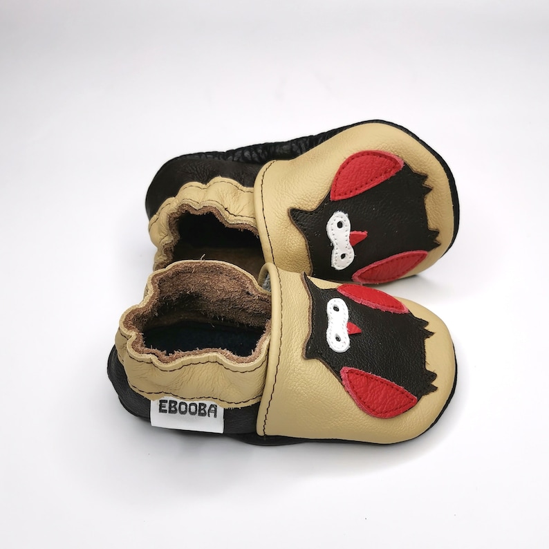 Owl Soft Sole Leather Baby Shoes Beige/first Shoes Infant - Etsy