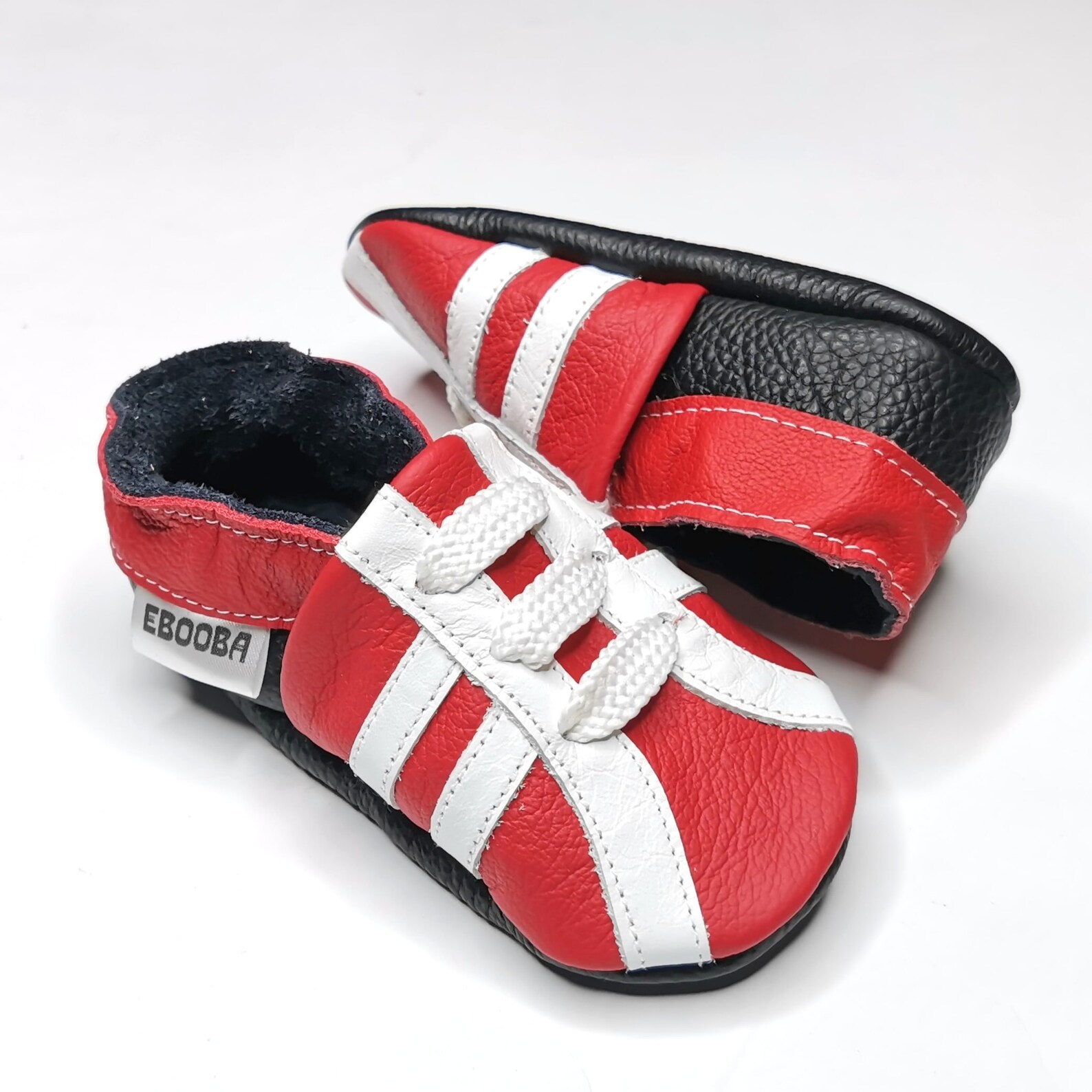 Red&white Baby Shoes Baby Sneakers Ebooba Leather Baby - Etsy