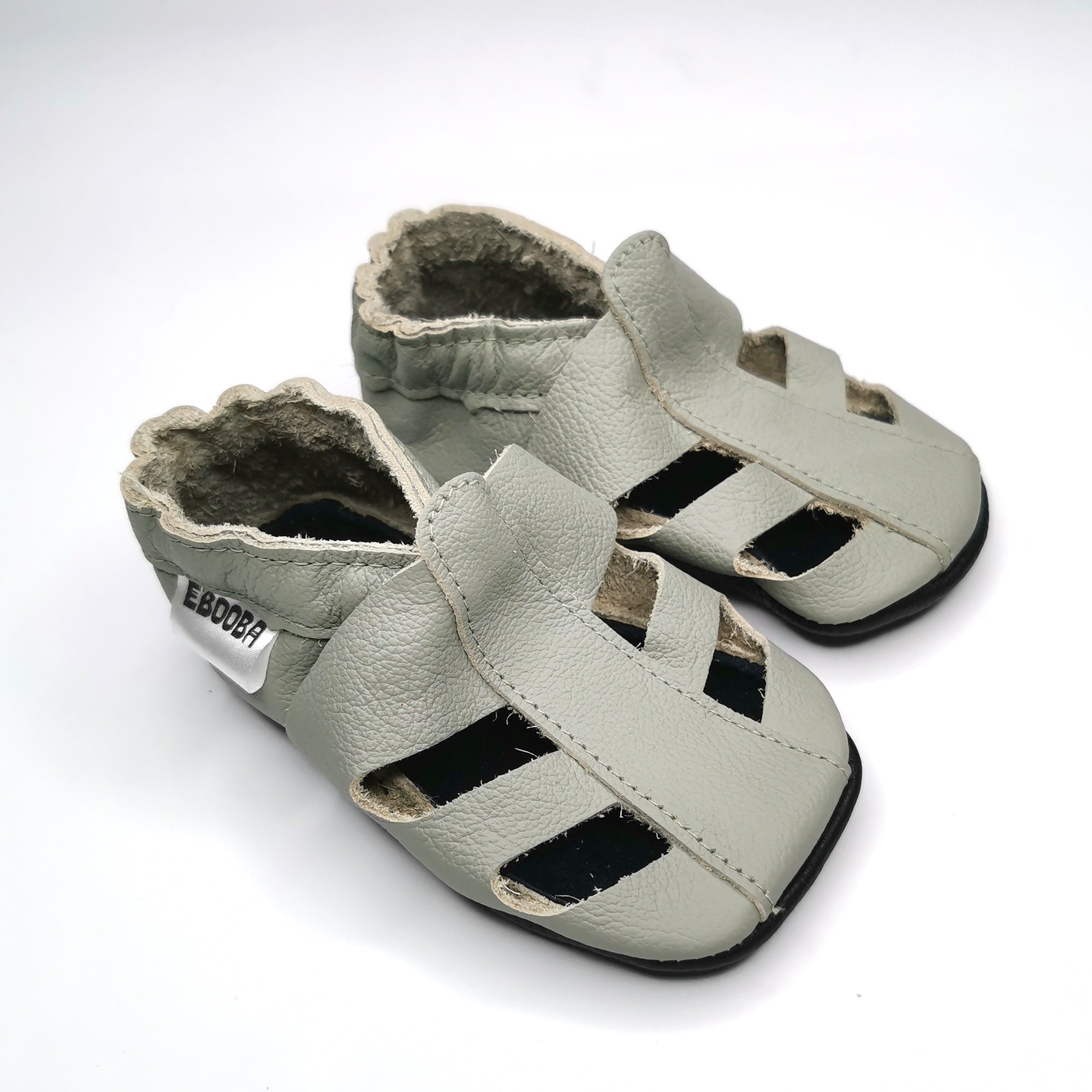Hase Mit Feder Blume Krabbelschuhe/Lederpuschen Mit Wunschnamen Name Bestickt Personalisiert Altrosa/hellgrau Mädchen