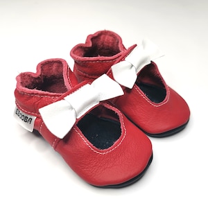 Red Baby Shoes, Baby Girl Sandals, Leather Baby Girl Shoes, Ebooba