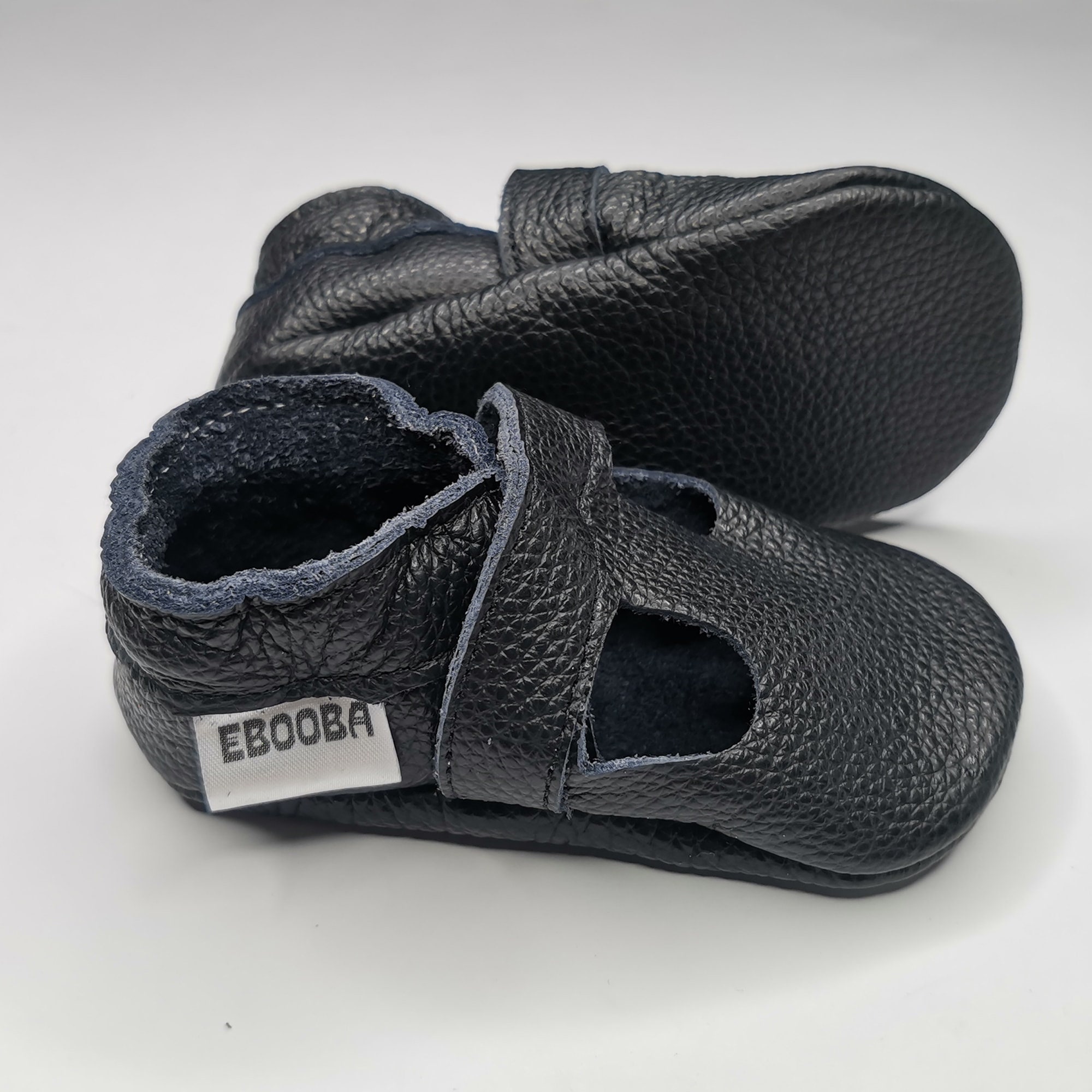 Black Baby Shoes, Toddler Shoes, Black Baby Sandals Leather, Soft Sole ...