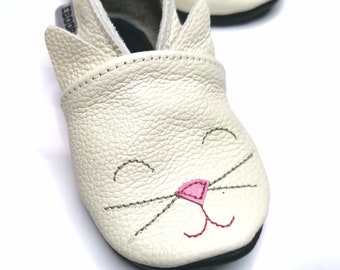 Sapatos De Gatinho Branco, Meninas, Botinhas De Bebé, 0-6 meses, ebooba