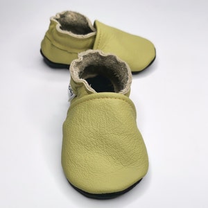 Olive baby shoes Leather Baby Shoes Toddler shoes Crib shoes Newborn shoes Baby gift Baby Booties Soft sole Toddler slippers, 1