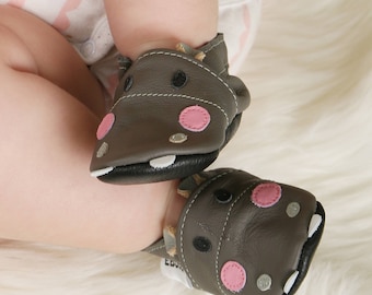 Animals Shoes, Hippo Baby Shoes, Soft Sole Booties, Kids' Moccasins, Leather Baby Booties, Boys Shoes, Girls Shoes, Crib Shoes, Ebooba, 3