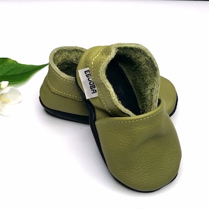 Khaki Green Baby Shoes, Leather Baby Shoes, Toddler Slippers, Boys&#39;, Ebooba, Baby Booties, Toddler Shoes, Krabbelschuhe, 9