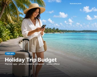 Holiday Trip Budget Planner App, Travel Budget Tracker, Currency Converter, Save for Holiday Each Pay, Bali Japan Road Trip Planner