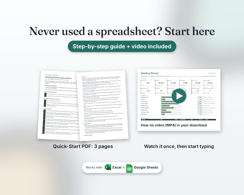 Quick-Start PDF guide and how-to video included