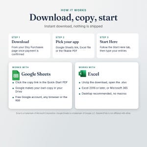 How to download the Tax Set-Aside Tracker: copy the Google Sheets version or open the file in Excel