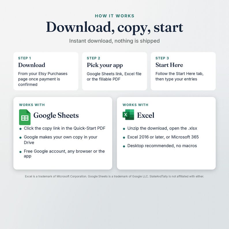 How to download the Tax Set-Aside Tracker: copy the Google Sheets version or open the file in Excel
