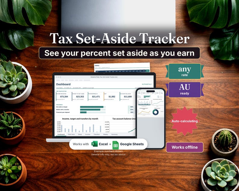 Tax set-aside tracker spreadsheet percent as you earn
