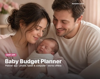 Baby Budget Planner App, Nursery Shopping List, Parental Leave Budget, Newborn Costs Tracker, Baby Shower Gift, Mum to Be
