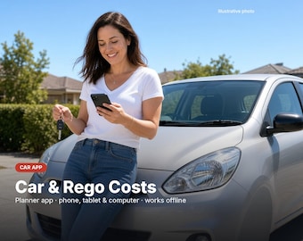 Car Expense Tracker App, Rego and Service Reminder, Fuel Log, Toll Tracker, True Cost per Km, Car Running Costs Australia