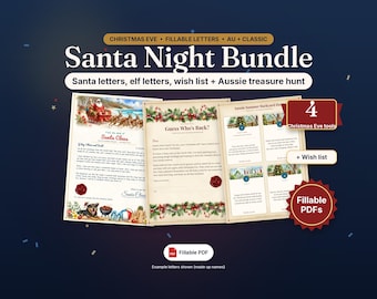 Santa Night Bundle, Aussie + Classic Santa Letters, Elf Letters, Wish List + Treasure Hunt