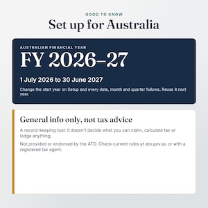 Good to know before you buy the Sole Trader Bookkeeping: set up for the Australian FY 2026-27, general information only and not tax advice