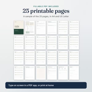 All 25 fillable PDF pages of the Powerlifting Log laid out together, A4 and US Letter