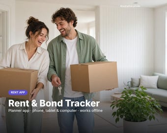 Rent Tracker App, Rent Payment Log, Bond Tracker, Repair Request and Inspection Log, Share House Rent Split, Renters Australia