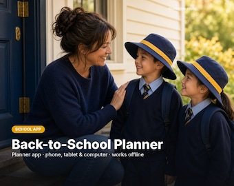 Back to School Budget Planner App, Uniform Booklist Shopping Checklist, School Costs per Child, Save Each Pay, Australian Parents