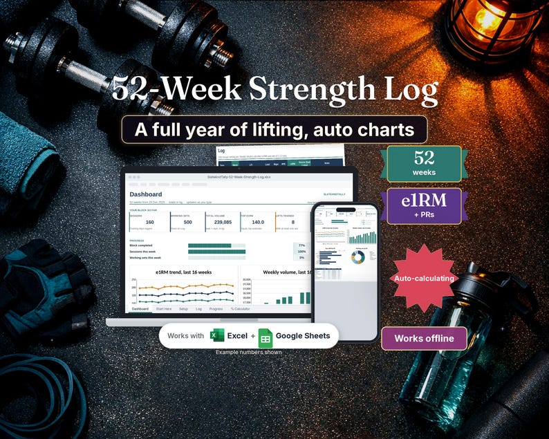 52 Week Workout Log Book, Gym Log and Strength Training Journal, Google ...