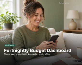Fortnightly Budget Planner App, Payday Bill Planner, Biweekly Budget Dashboard, Three Pay Months, Savings Goals, Budget Australia