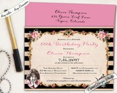 Items similar to 80th birthday invitation. Elegant photo birthday