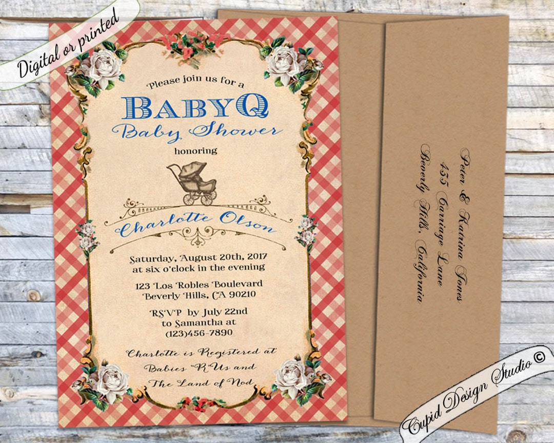 Printable Baby Q Shower Invitations/bbq Baby Shower Etsy