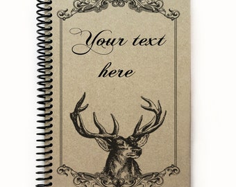 personalized hunters journal fathers day gift, Deer recipe book, personalized spiral notebook, hunting journal, unique gift for husband