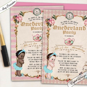 Alice in wonderland baby shower invitations. Mad hatter baby shower invite. Queen of hearts invitation. Wonderland baby shower invites. image 5