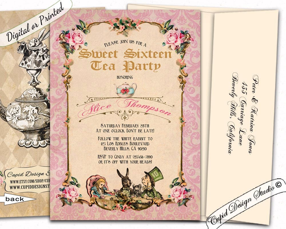 Alice in Wonderland Invitation Alice and Wonderland Wedding Etsy Canada