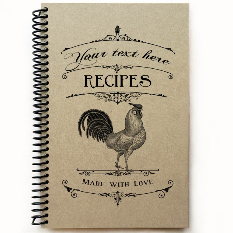 Personalized Recipe Book Mothers Day Gift Farmhouse Rooster Etsy
