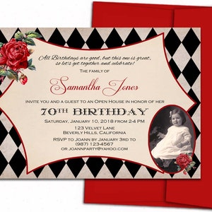 Adult birthday invitation. Printed birthday invitations. Birthday party invites. Birthday party invitations adult. Printable birthday invite bild 1