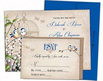 Bird wedding invitation / Bird Wedding / Bird cage wedding / Bird cage wedding / Printed invitations.