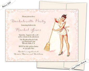 lingerie shower invitation, Hens night invitation, pinup girl bridal shower invites, bachelorette lingerie party, retro bachelorette party