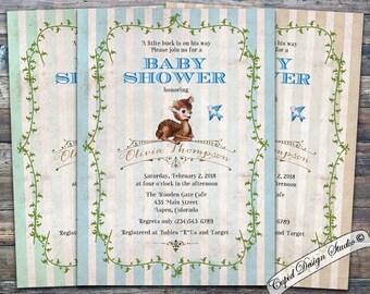 Deer baby shower invitation Boy baby shower invitation Baby deer baby shower invitation Deer baby shower invites Custom printable printed