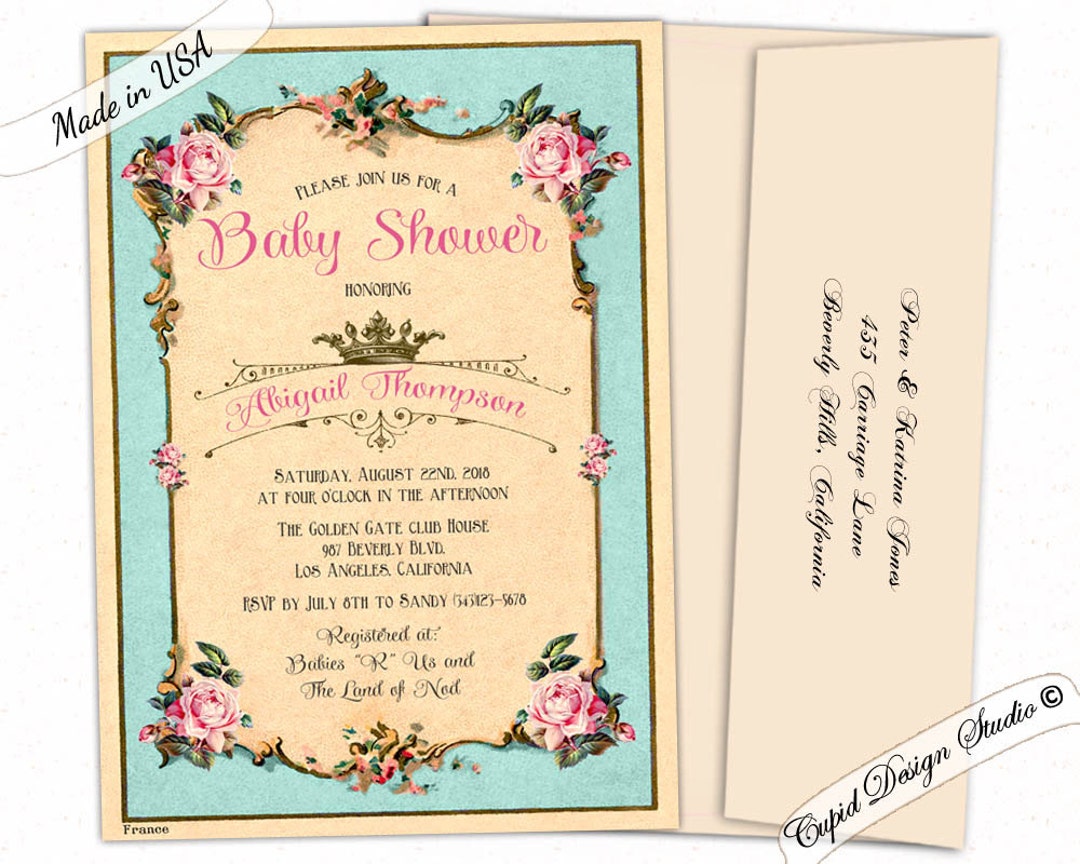 Custom printed on sale baby shower invitations