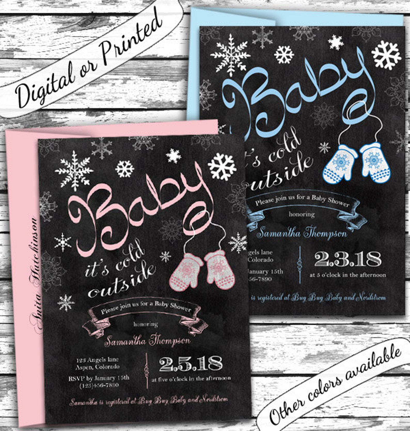 Winter Baby Shower Invitation. Baby It's Cold Outside Etsy