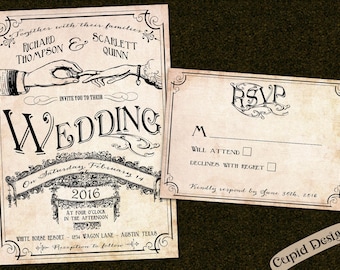wedding invitation printable / printable wedding invitation set / wedding invitations vintage / wedding invites / custom wedding invite pdf