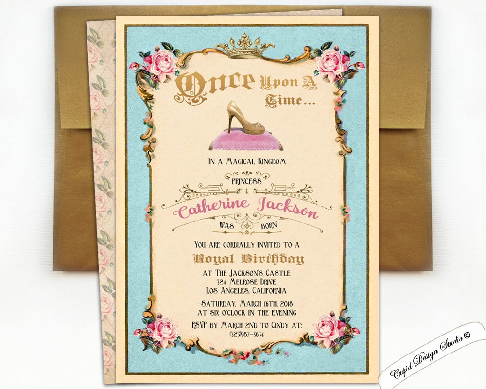 cinderella birthday invitation cinderella quinceaera invitations once upon a time birthday invitations fairy tale birthday