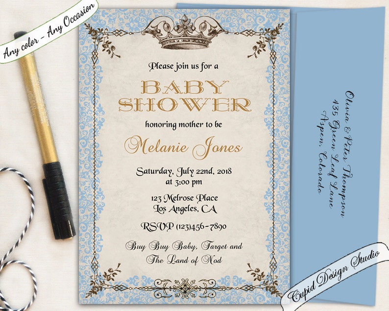 Royal Baby Shower Invitation. Prince or Princess Baby Shower - Etsy