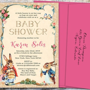 Beatrix Potter Baby Shower Invitations Easter Baby Shower - Etsy