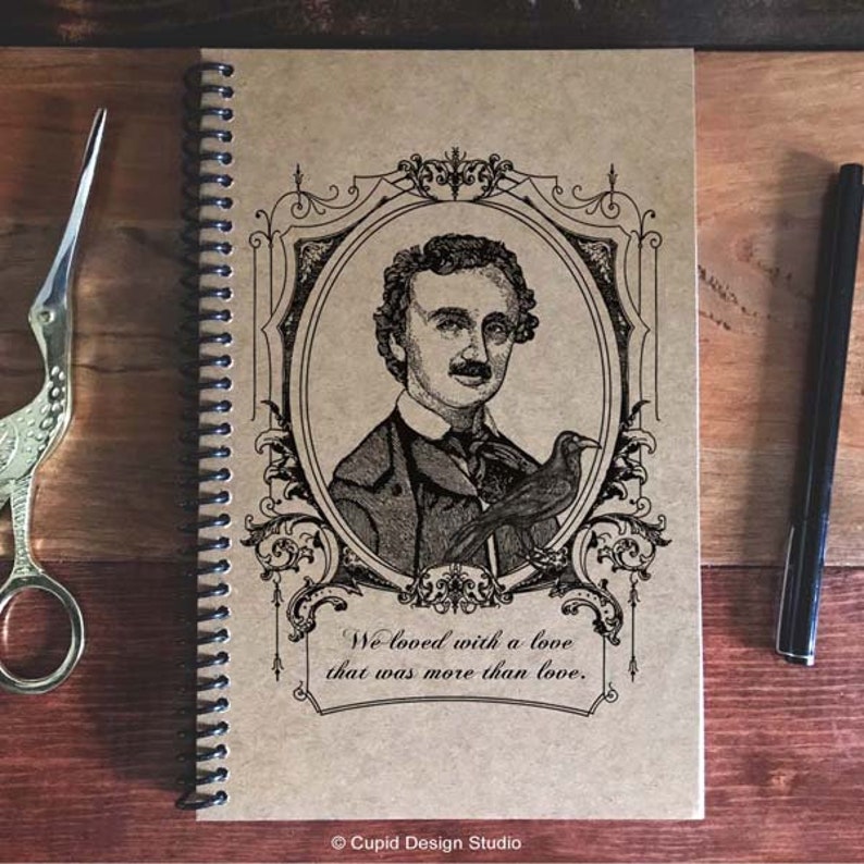 Personalized Edgar Allan Poe journal the raven spiral Etsy