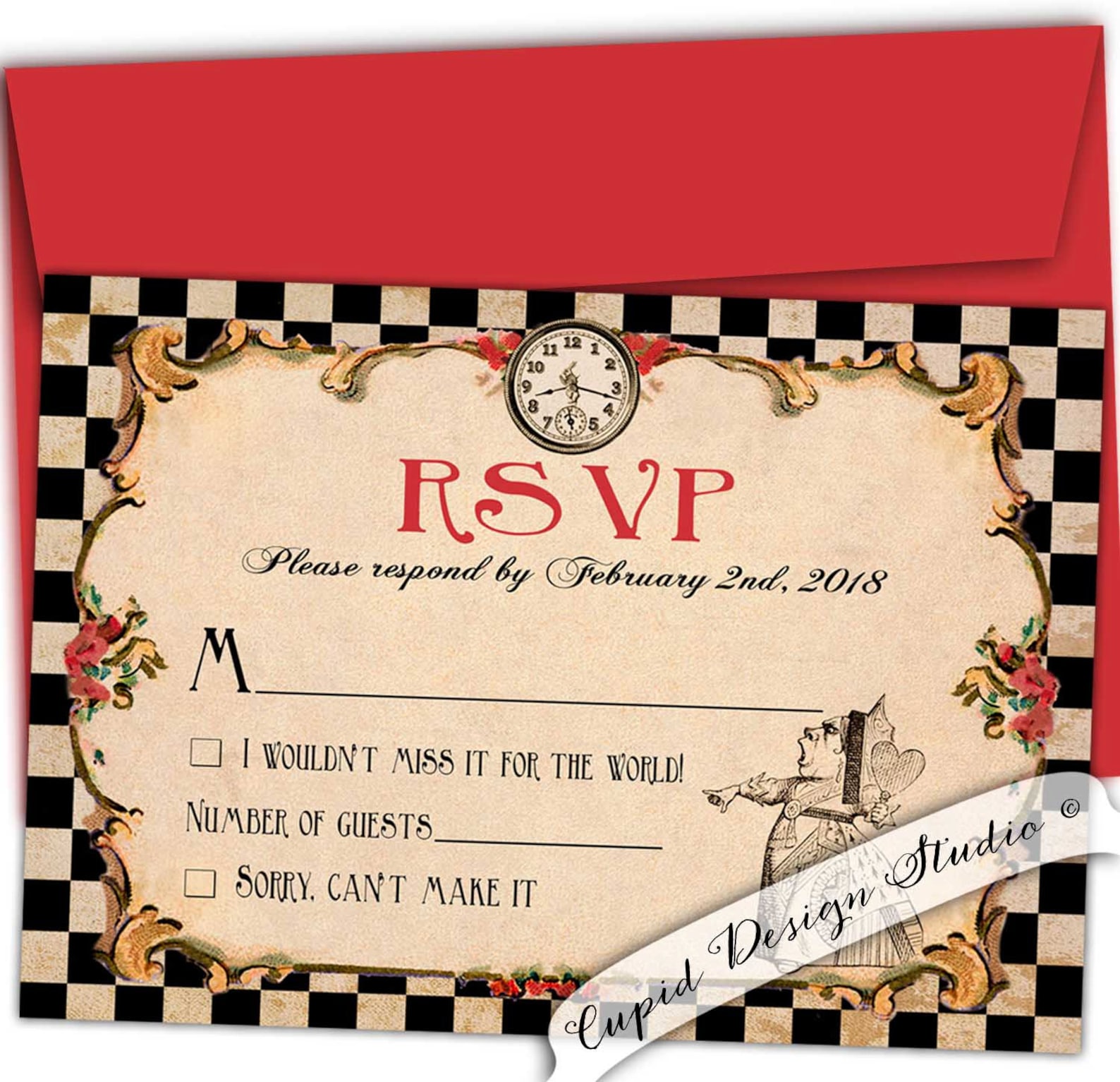 Alice in Wonderland Wedding invitation Alice in wonderland | Etsy