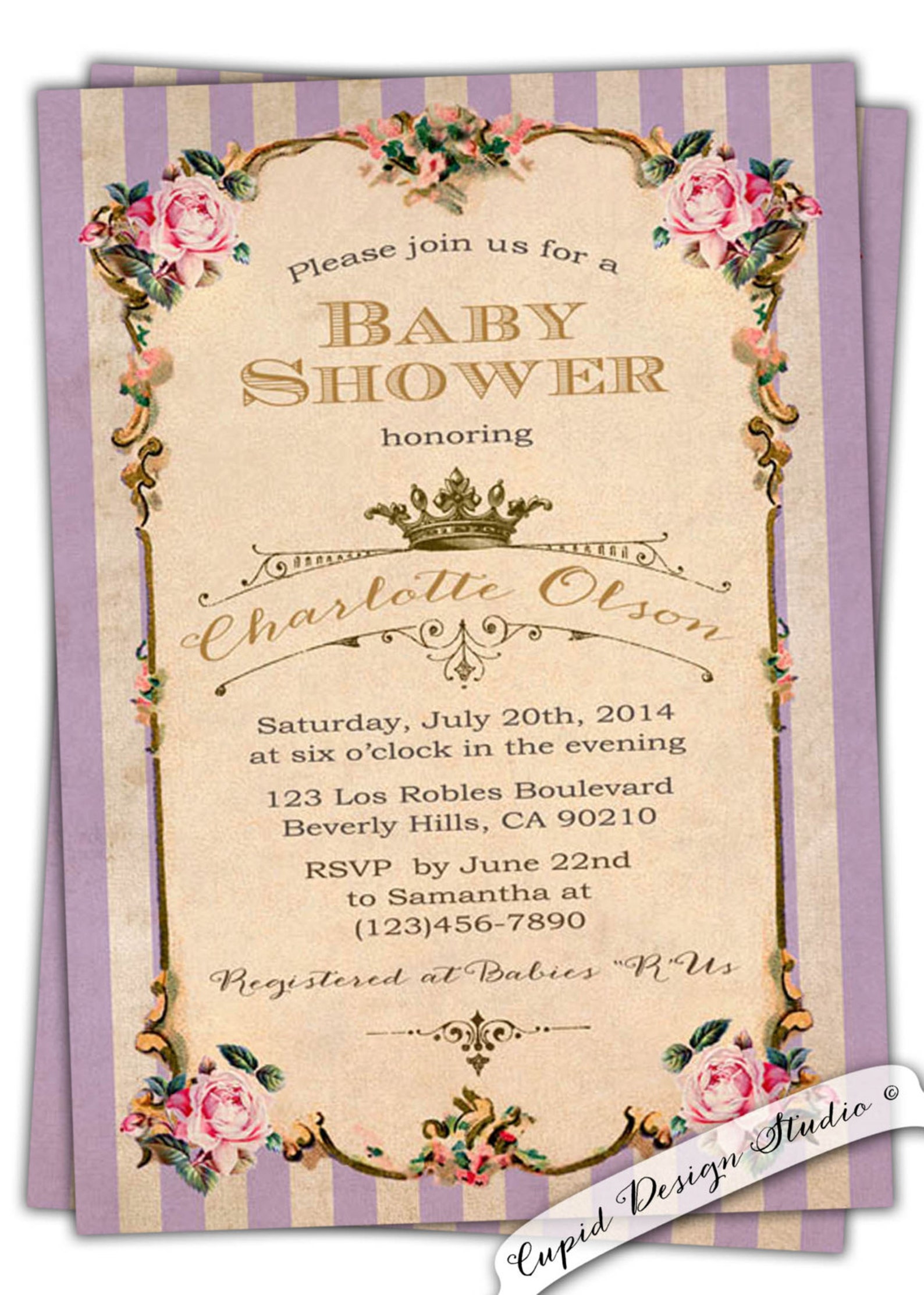 Vintage Baby Shower Invitations/baby Shower Invitation Etsy